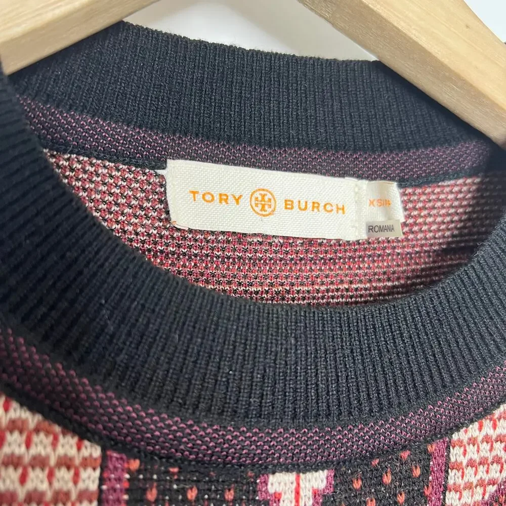 Tory Burch Tapestry Jacquard Crewneck Sweater Womens XS
